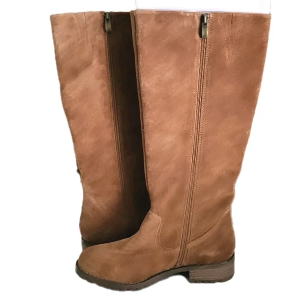 Bjorndal Sebastian Suede Leather Brown Tall Riding Boot Women 8 WC Wide Calf - Picture 5 of 13
